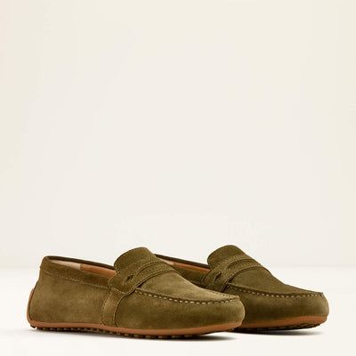 Ariat Womens SELENE Driving Moc - Dark Olive Suede