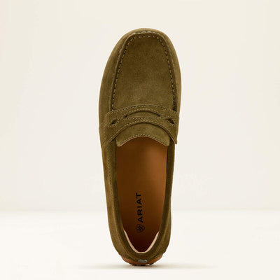 Ariat Womens SELENE Driving Moc - Dark Olive Suede