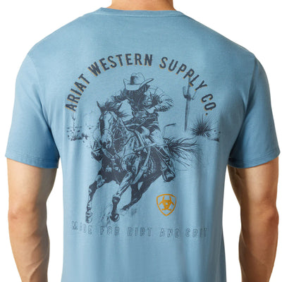 Ariat Mens BLAZING SADDLE short sleeve TEE - Coronet Blue