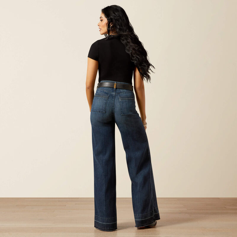 Ariat Womens JILL, ULTRA HIGH RISE Jeans, WIDE LEG - Colour: PASADENA