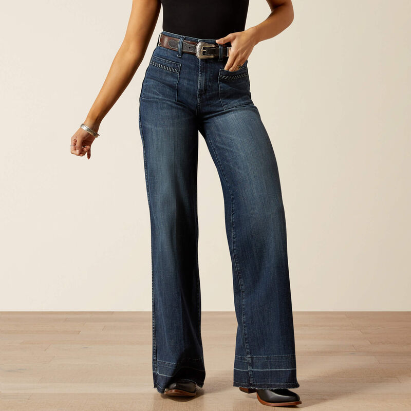 Ariat Womens JILL, ULTRA HIGH RISE Jeans, WIDE LEG - Colour: PASADENA