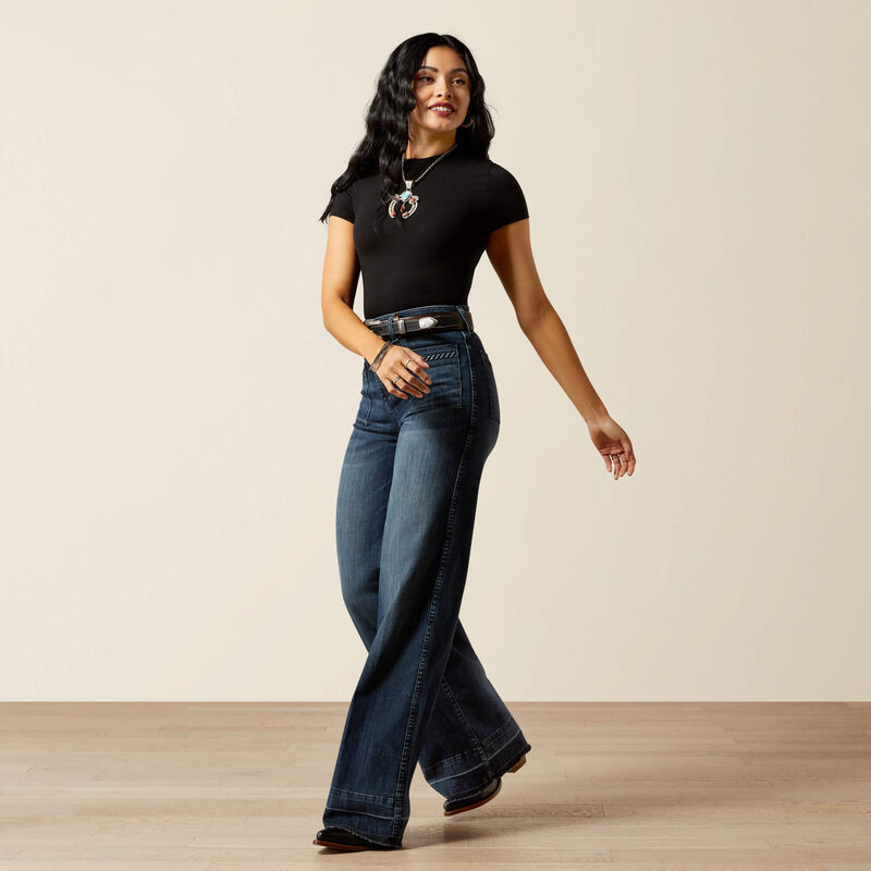 Ariat Womens JILL, ULTRA HIGH RISE Jeans, WIDE LEG - Colour: PASADENA