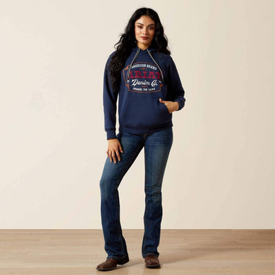Ariat Womens Emblem HOODIE - Colour: Dress Blues