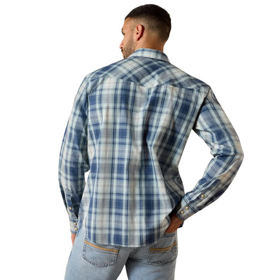 Ariat Mens Retro HEATHCLIFF Fitted Snap Long Sleeve Shirt - Key Largo Plaid