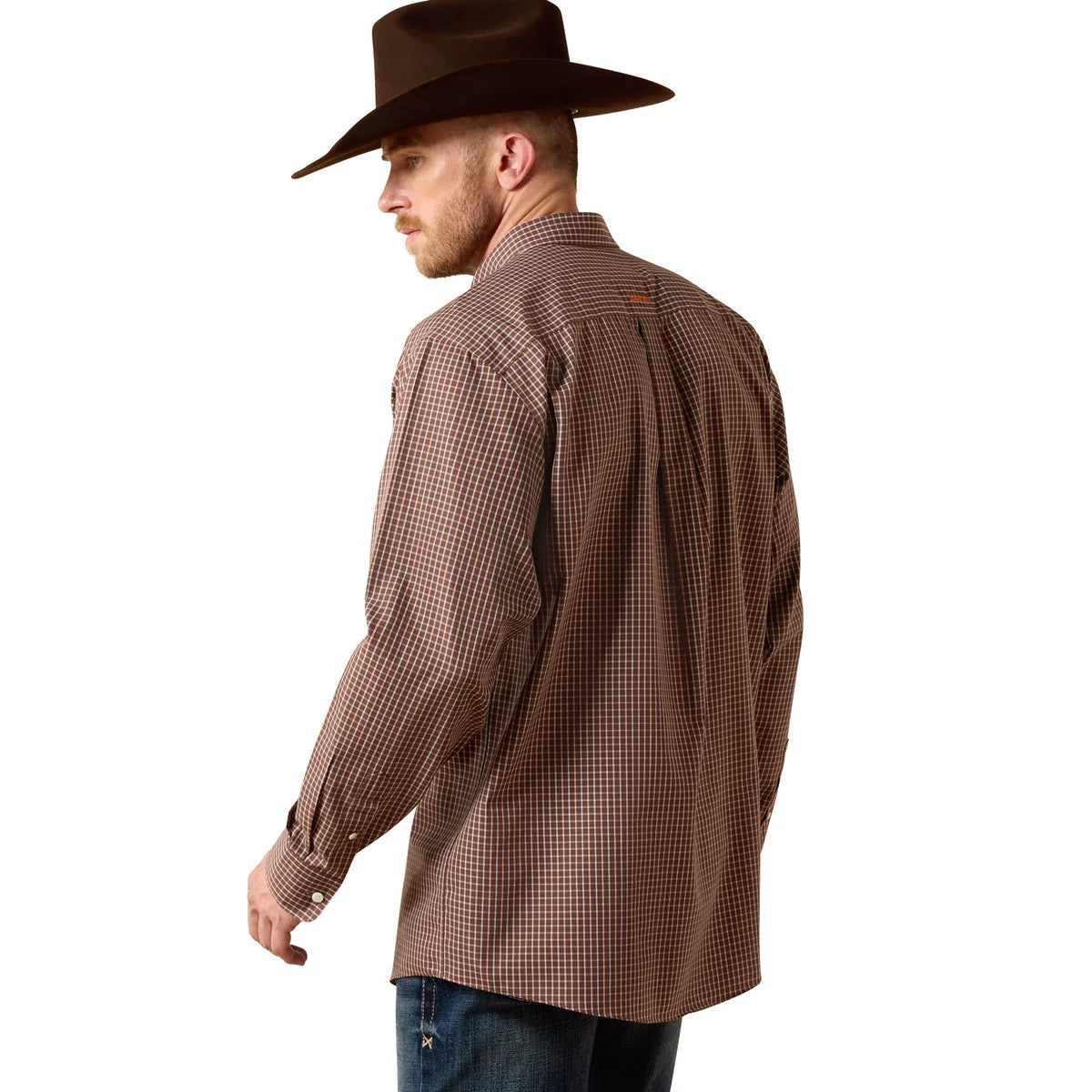 Ariat Mens Wrinkle Free COEN Classit Fit Long Sleeve Shirt - Chestnut Plaid