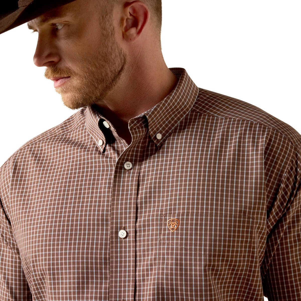 Ariat Mens Wrinkle Free COEN Classit Fit Long Sleeve Shirt - Chestnut Plaid
