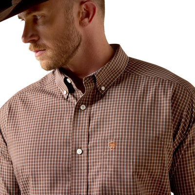 Ariat Mens Wrinkle Free COEN Classit Fit Long Sleeve Shirt - Chestnut Plaid