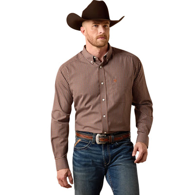 Ariat Mens Wrinkle Free COEN Classit Fit Long Sleeve Shirt - Chestnut Plaid