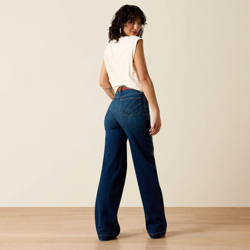 Ariat Womens PENELOPE ULTRA HIGH RISE Wide Leg Jean - Colour: LAKEWOOD