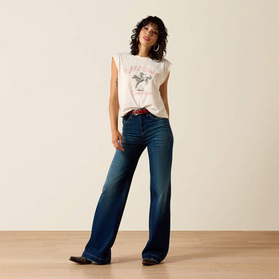 Ariat Womens PENELOPE ULTRA HIGH RISE Wide Leg Jean - Colour: LAKEWOOD