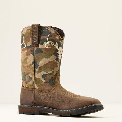 Ariat Mens Groundbreaker Antler H2O Wide Square Toe - Bruin Brown Camo