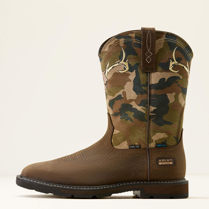 Ariat Mens Groundbreaker Antler H2O Wide Square Toe - Bruin Brown Camo