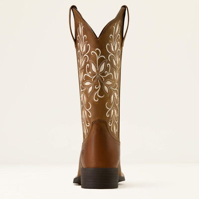 Ariat Womens ROUND UP HOLLY - Wide Square Toe, Colour: Pearl