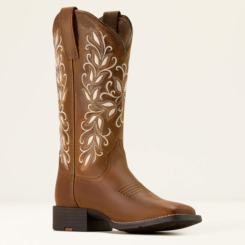 Ariat Womens ROUND UP HOLLY - Wide Square Toe, Colour: Pearl