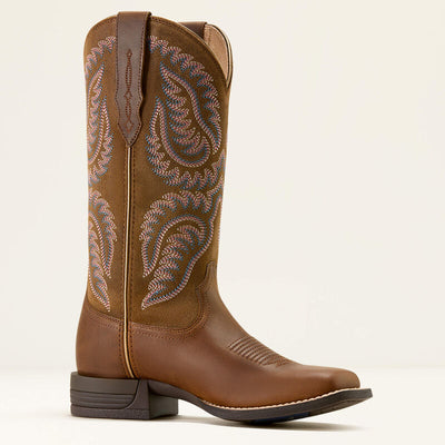 Ariat Womens Cattle Caite Wide Square Toe Boots - Distressed Brown Adobe Clay