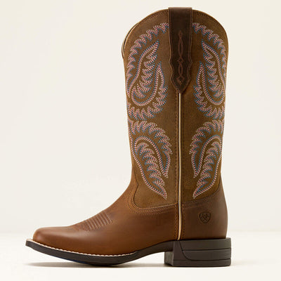 Ariat Womens Cattle Caite Wide Square Toe Boots - Distressed Brown Adobe Clay