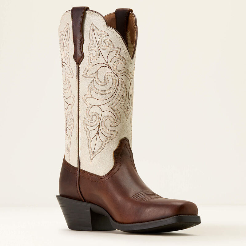 Ariat Womens Round Up Square Toe - Vintage Caramel Distressed Ivory