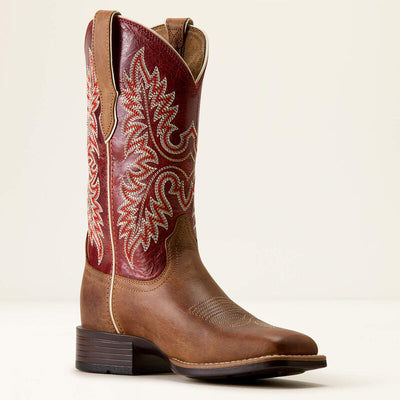 Ariat Womens Canyon Point Wide Square Toe Boots - Desert Sand Heart Throb Red