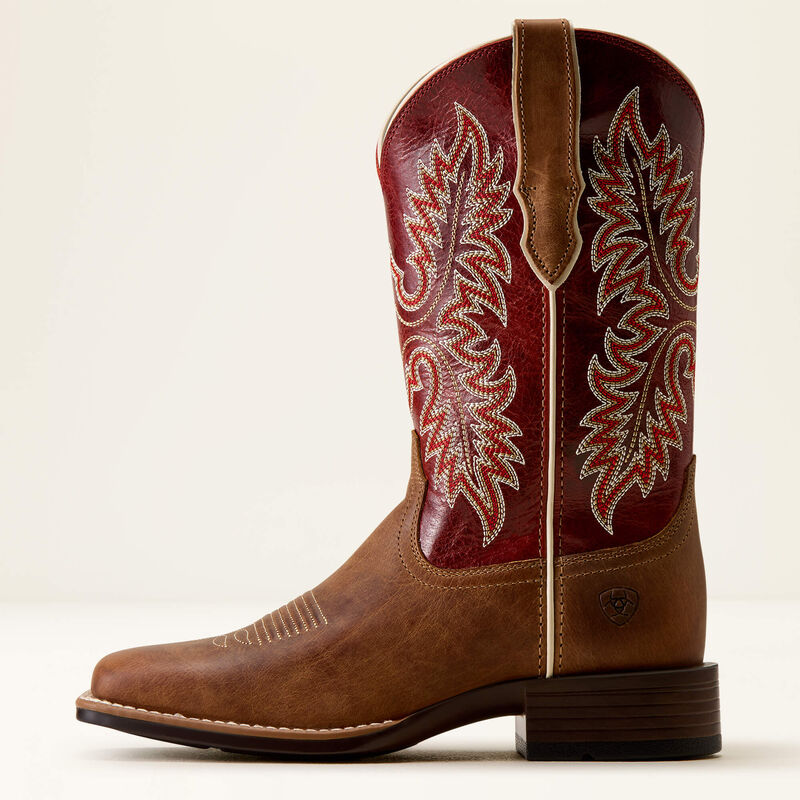 Ariat Womens Canyon Point Wide Square Toe Boots - Desert Sand Heart Throb Red