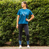 BARE YOUTH Performance Riding Tights with FULL SEAT silicone grip - TEAL GLAMOUR