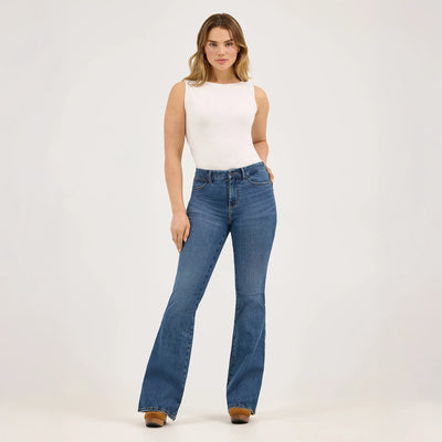 Wrangler Womens BESPOKE Hi Rise FLARE JEAN, 34inch Leg  (112359281)