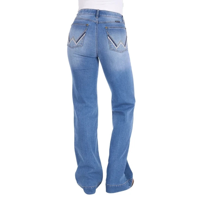 Wrangler Womens MARGO TROUSER - 34 inch Leg Willow in Kora Blue