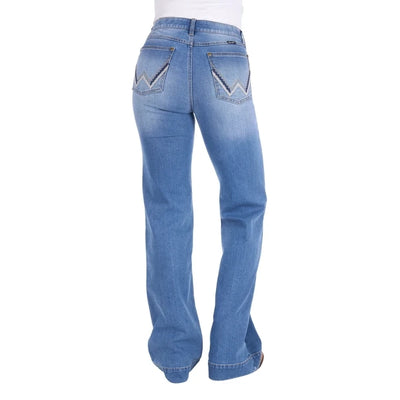 Wrangler Womens MARGO TROUSER - 34 inch Leg Willow in Kora Blue