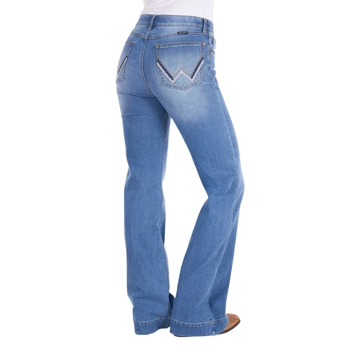 Wrangler Womens MARGO TROUSER - 34 inch Leg Willow in Kora Blue