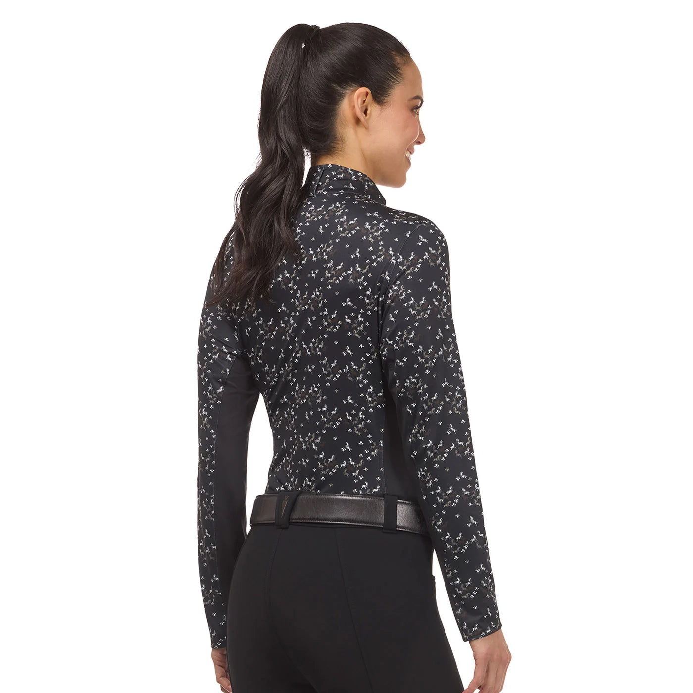 IN THE ZONE COOLCORE Long Sleeve Shirt - Black Happy Herds Print