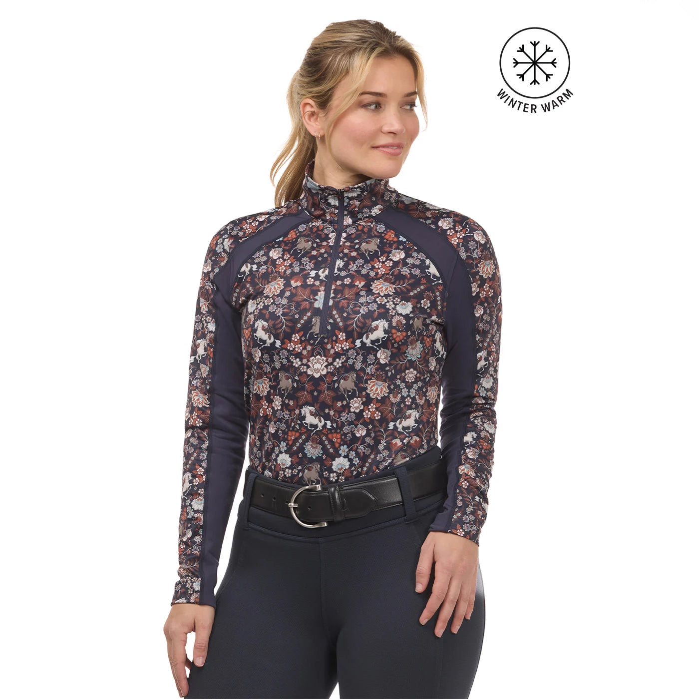 First Level 1/4 Zip Fleece Tech Top - GALAXY BLUE BIT OF COLOUR by Kerrits