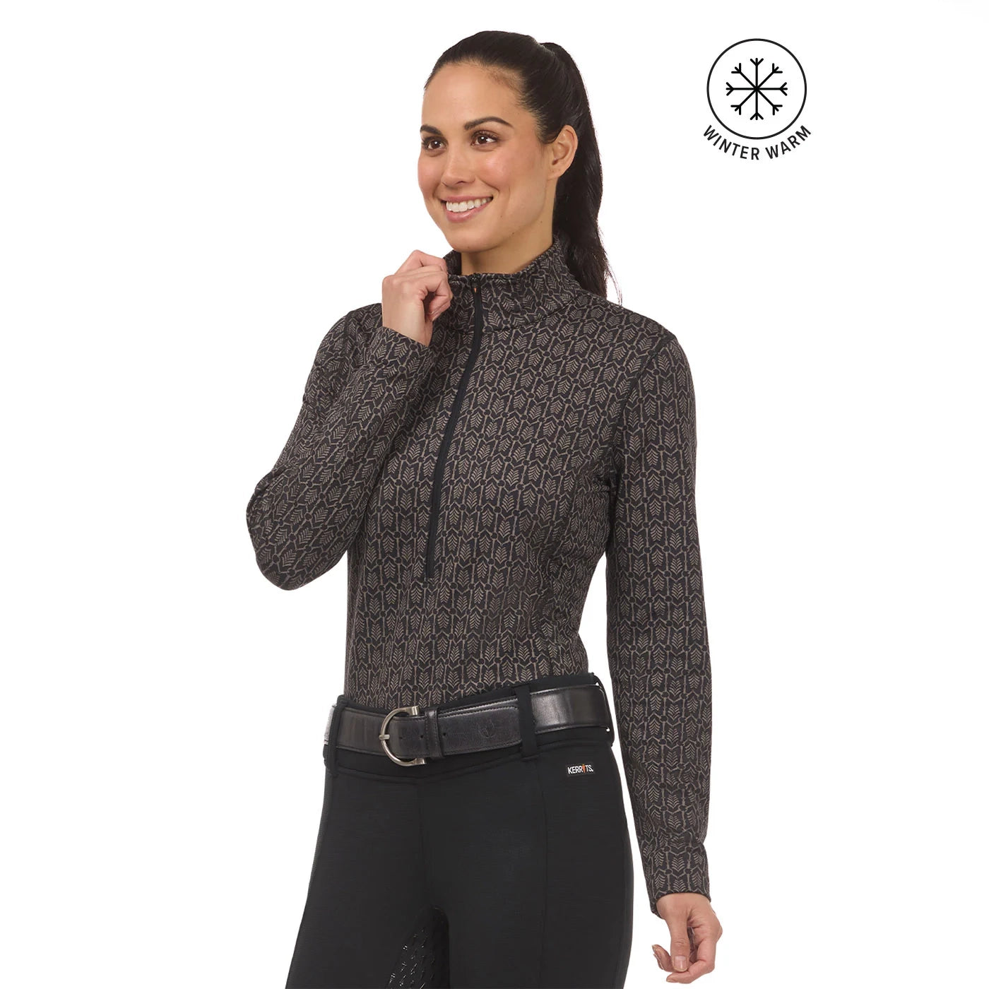 Snaffle Links Fleece Half Zip Top - BLACK by Kerrits