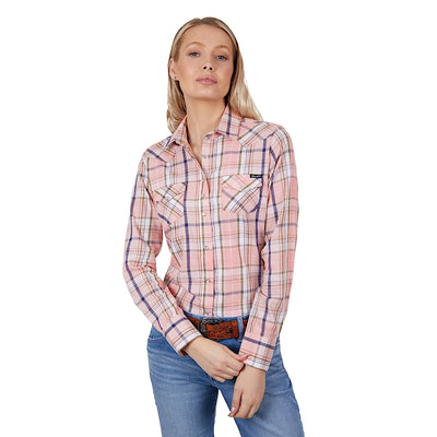 Wrangler Womens ALEXA LONG SLEEVE SHIRT - Blush