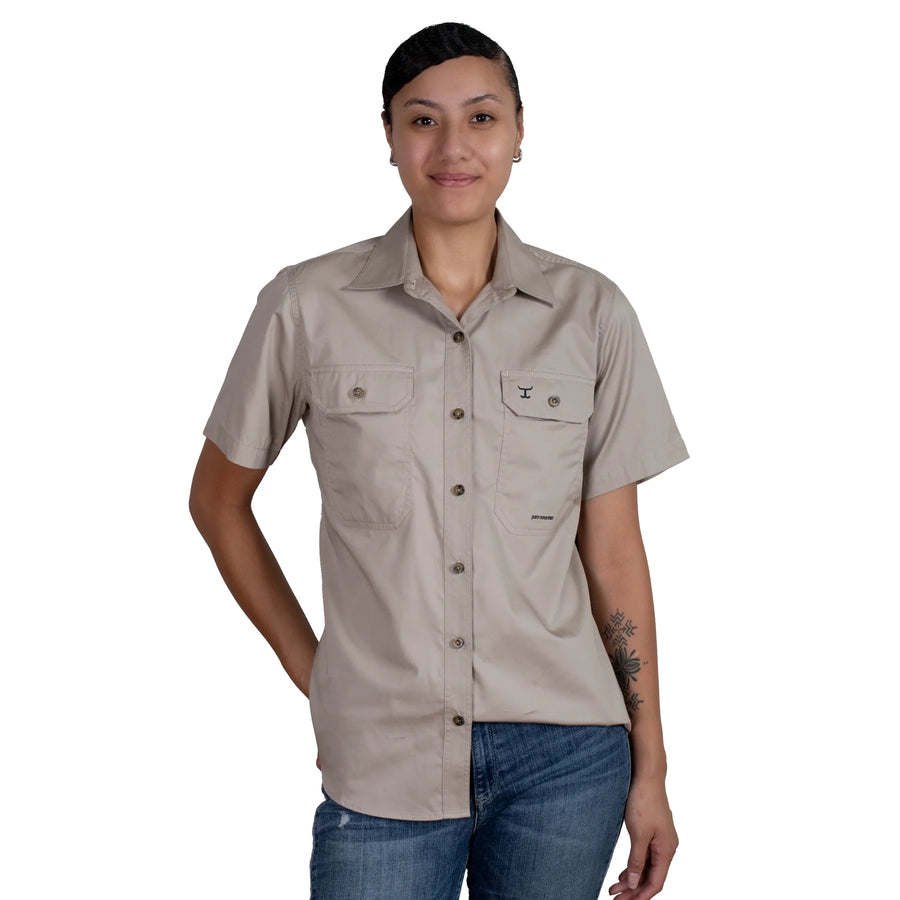 JCA Womens MAGGIE SHORT SLEEVE Work Shirt FULL Button