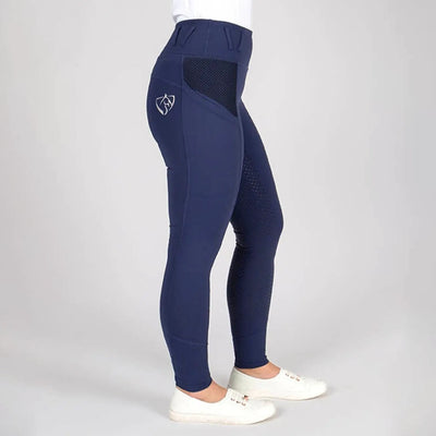 BARE Performance Riding Tights with FULL SEAT silicone grip - OXFORD NAVY