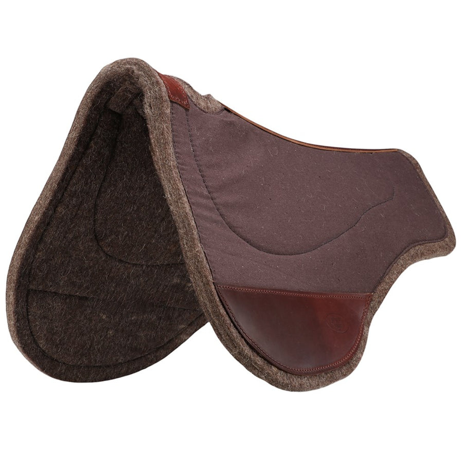 Fort Worth Short Round Contoured Wool Felt & Canvas Saddle Pad
