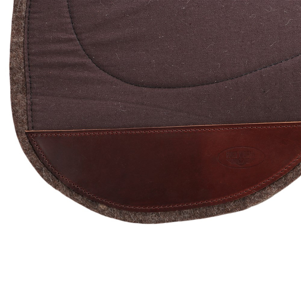 Fort Worth Short Round Contoured Wool Felt & Canvas Saddle Pad