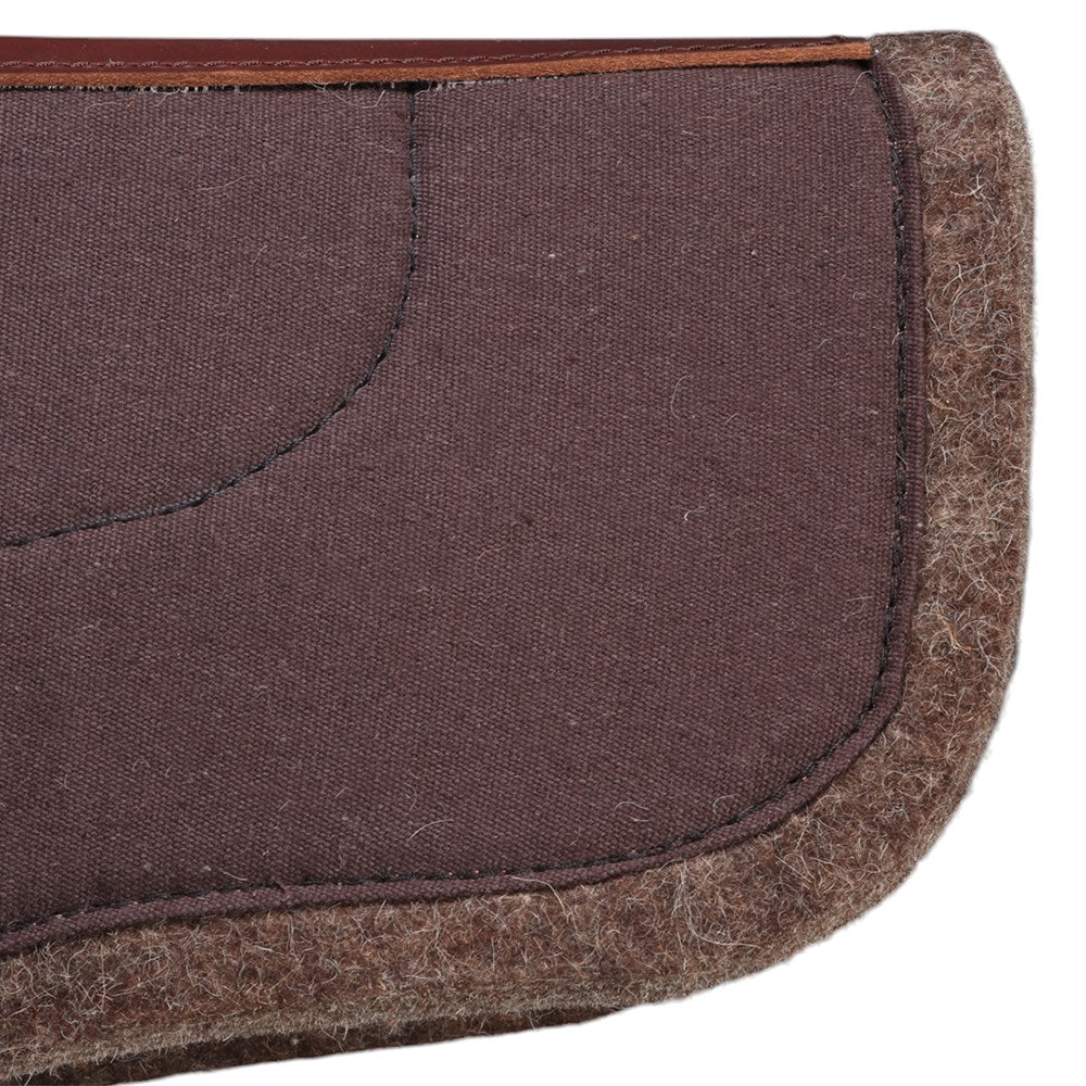 Fort Worth Short Round Contoured Wool Felt & Canvas Saddle Pad