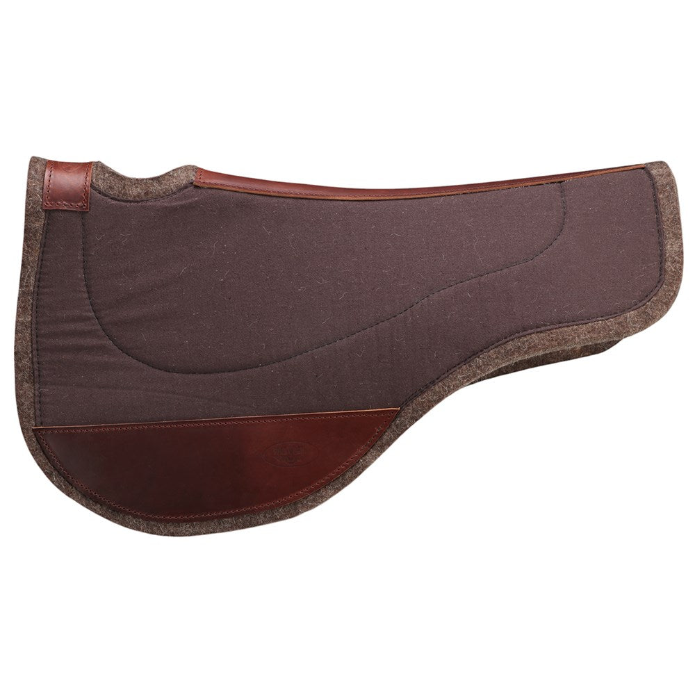 Fort Worth Short Round Contoured Wool Felt & Canvas Saddle Pad