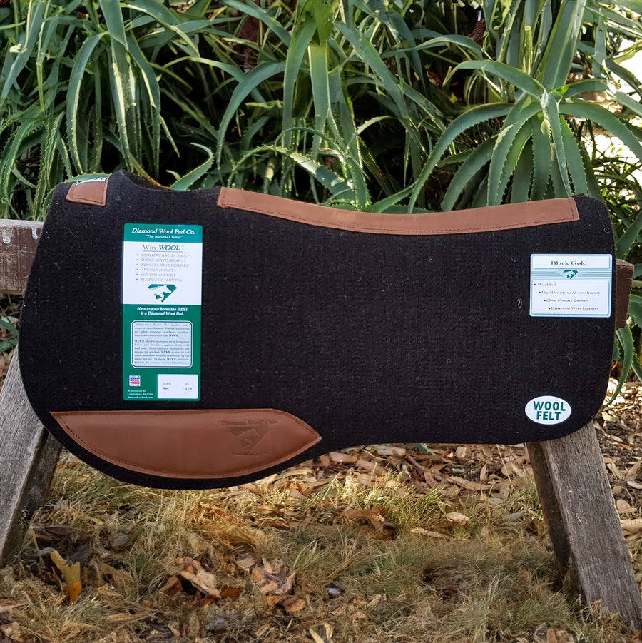 EG84 Black and Gold Performance 3/4 inch, 33x30 inch Endurance Square by Diamond Wool Pad Company