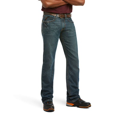 Ariat Mens REBAR M5 Jeans - SLIM STRAIGHT 34inch Leg. Colour: Ironside