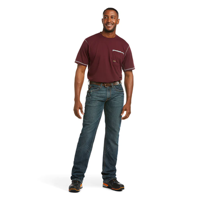 Ariat Mens REBAR M5 Jeans - SLIM STRAIGHT 34inch Leg. Colour: Ironside