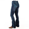 KENTUCKY ULTRA HIGH RISE Boot Cut Jeans, 35 inch Leg. TURQUOISE HEART STITCH by Hitchley and Harrow SR2165