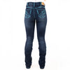 KENTUCKY ULTRA HIGH RISE Boot Cut Jeans, 35 inch Leg. TURQUOISE HEART STITCH by Hitchley and Harrow SR2165