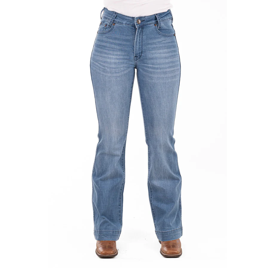 LOUISIANA HIGH RISE TROUSER JEANS, 33 inch Leg. NAVY STITCH by Hitchley and Harrow SR2213
