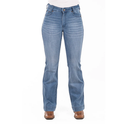 LOUISIANA HIGH RISE TROUSER JEANS, 33 inch Leg. NAVY STITCH by Hitchley and Harrow SR2213
