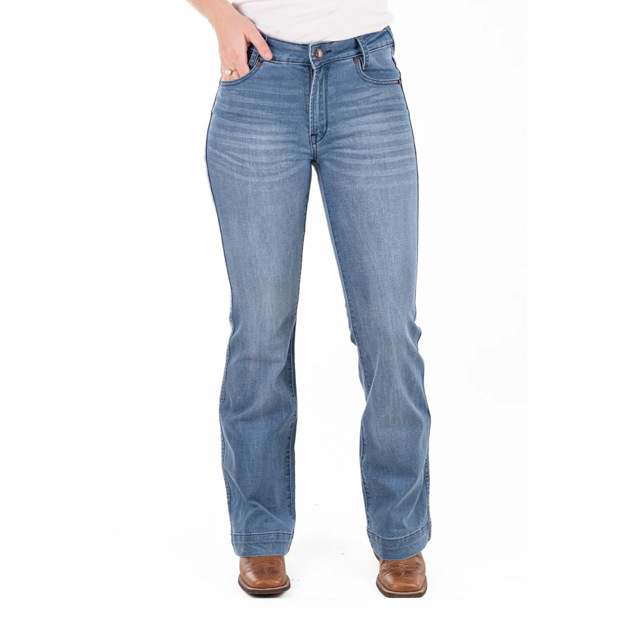 LOUISIANA HIGH RISE TROUSER JEANS, 33 inch Leg. NAVY STITCH by Hitchley and Harrow SR2213