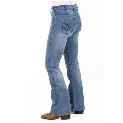 LOUISIANA HIGH RISE TROUSER JEANS, 33 inch Leg. NAVY STITCH by Hitchley and Harrow SR2213