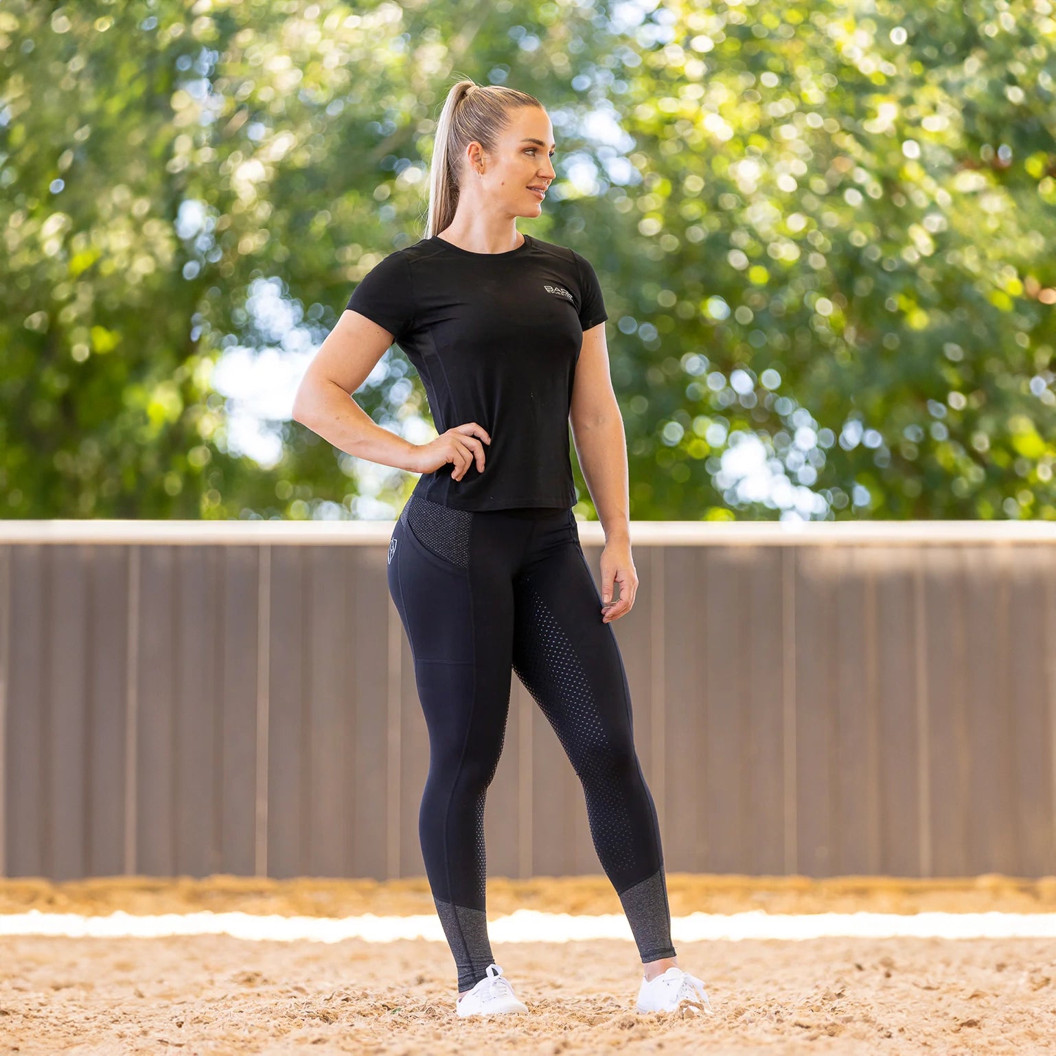 BARE Performance Riding Tights with FULL SEAT silicone grip - Dark & Stormy