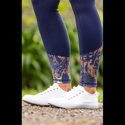 BARE Performance Riding Tights with FULL SEAT silicone grip - Navy & Rose Gold