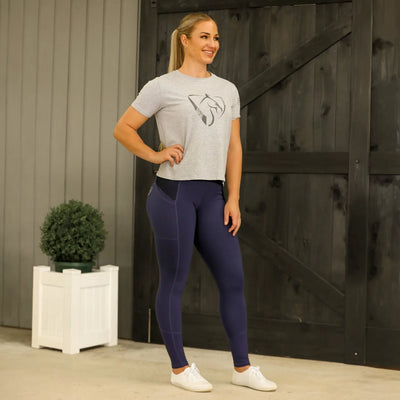 BARE Performance Riding Tights with FULL SEAT silicone grip - OXFORD NAVY